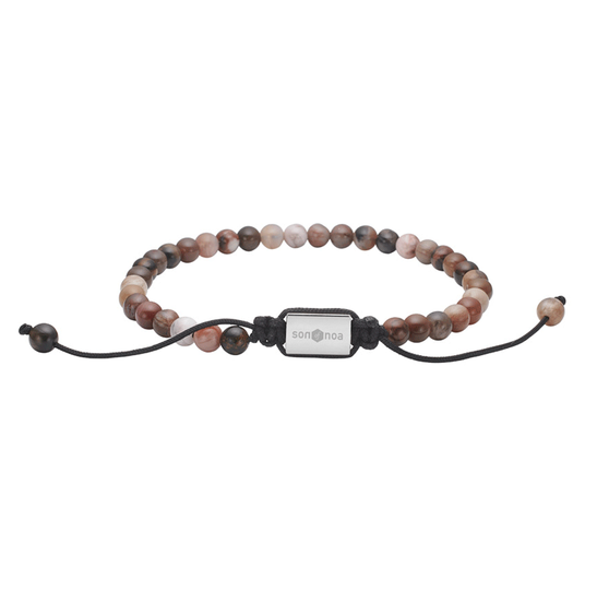 SON of NOA - Armband mit versteinertem Holz und Edelstahl