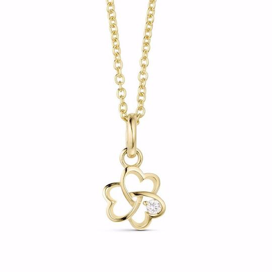 G&S - Kleeblatt-Anhänger aus 8 Karat Gold mit Zirkonia
