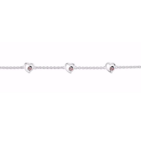 G&S Design - Heart Ladybug bracelet, silver
