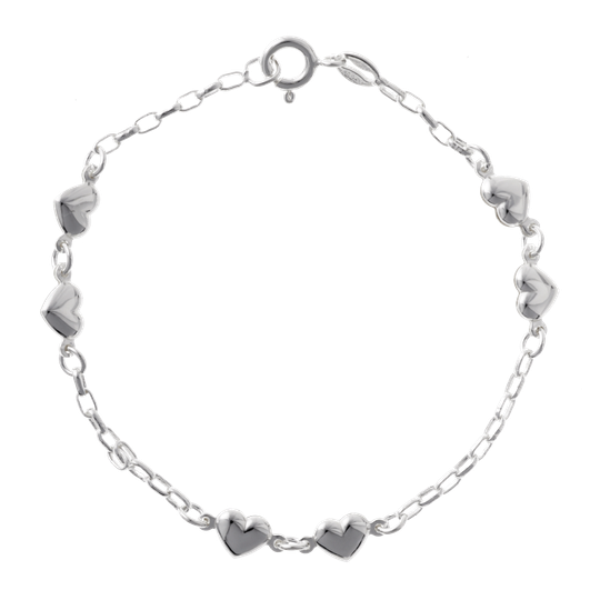 Lund Copenhagen - Bracelet for children with hearts, silver