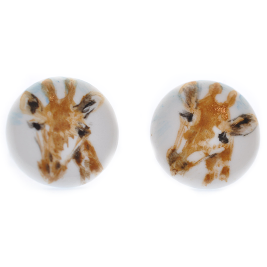 Beauty studs - Giraffe porcelain earrings