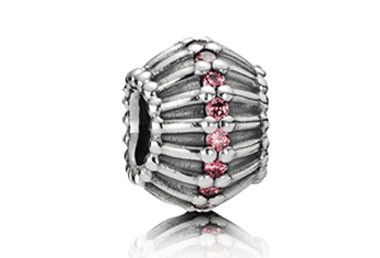 Pandora - Show Stopper, salmon Zirconia charm
