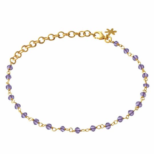 SFB - Bracelet with genuine amethyst  purple stones