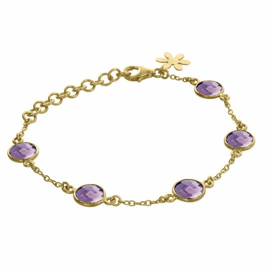 SFB - Bracelet with genuine Amethyst, gold plated