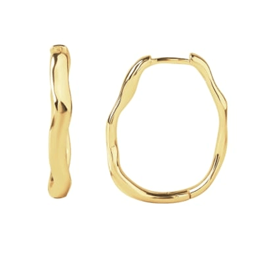 Aqua Dulce - Minara oval Hoops in gold plated, 25mm