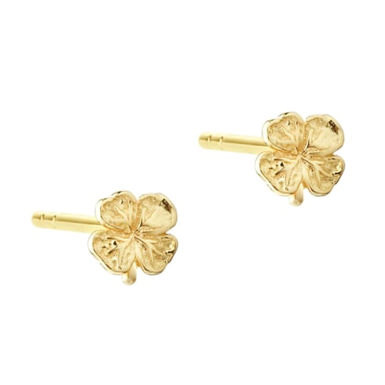 Aqua Dulce - Firkløver øreringe, blomster øreringe, forgyldt