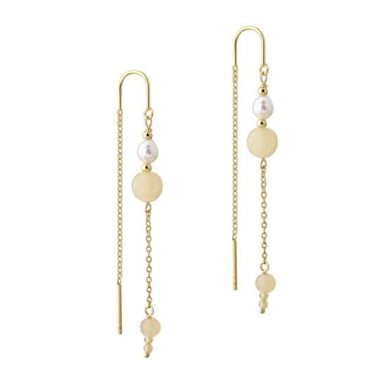 Aqua Dulce -  Moonlight yellow chain earrings