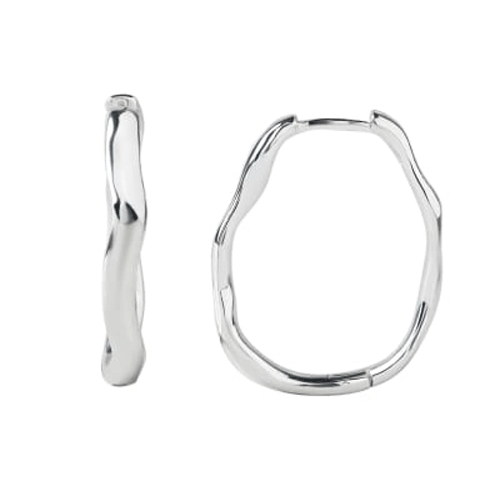 Aqua Dulce - Minara oval Hoops in silver, 25mm