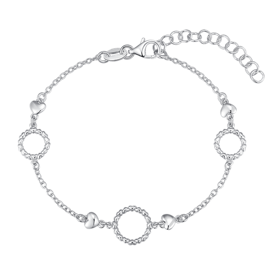 Støvring - Bracelet with hearts, silver