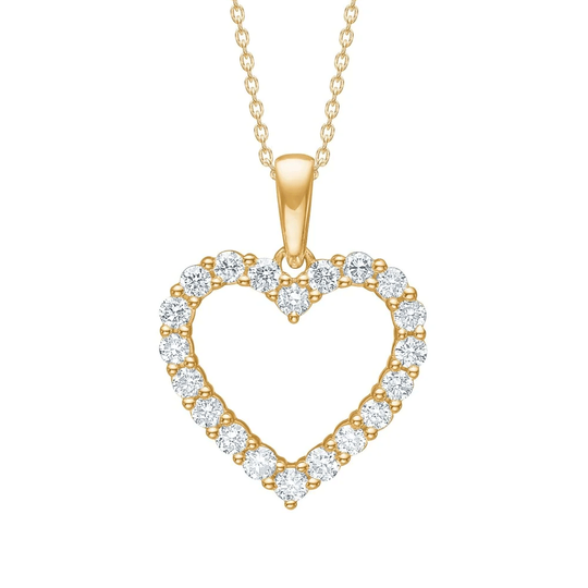 Siersbøl Luxury - Goldkette mit Herz und 0,46ct Labordiamanten