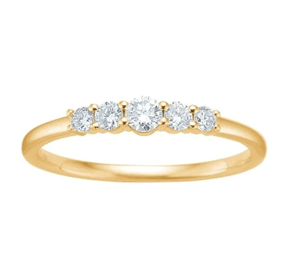 Siersbøl Luxury - Gold Alliance Ring with 5 Lab Diamonds 0.25 ct.
