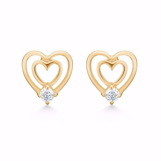 G&S -  Herzohrringe billige aus Gold mit Zirkonia 