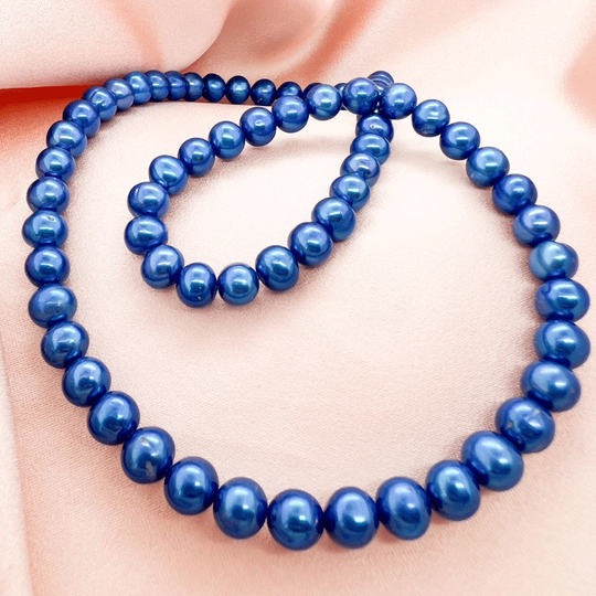 Little Pearlie - Azure, Blaue Süßwasserperlenkette