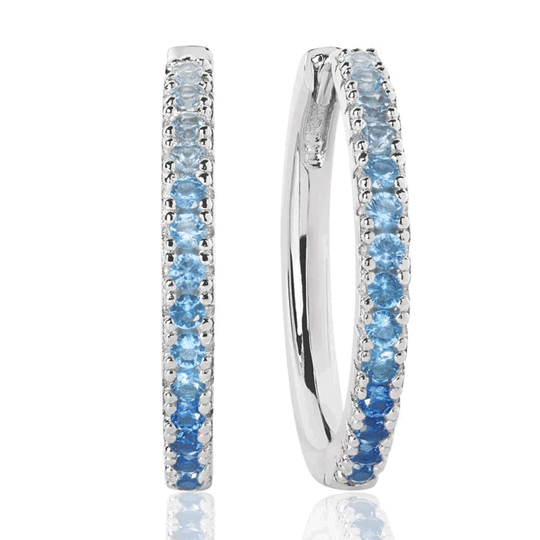 Sif Jakobs - Ellera Grande, blå sølv creoler 