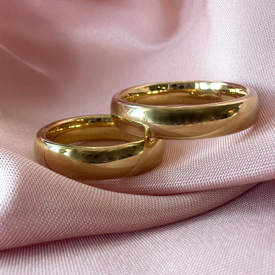 Perlen - Wide, polished Wedding 5mm rings from your gold