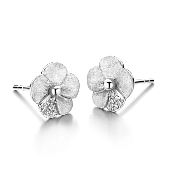 Spirit Icons - Bloom, Blumen Ohrstecker silver mit Zirkonia