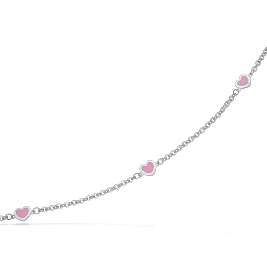 Scrouples - Children bracelet with 3 pink enamel hearts