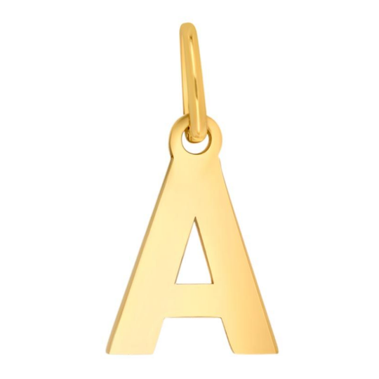 Siersbøl - Letter pendant, 9x7 mm, gold 