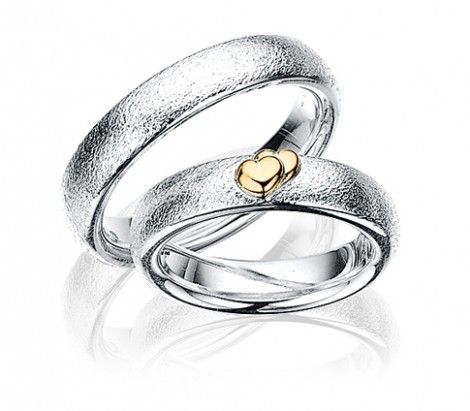 Scrouples - Engagement rings double gold hearts 14ct