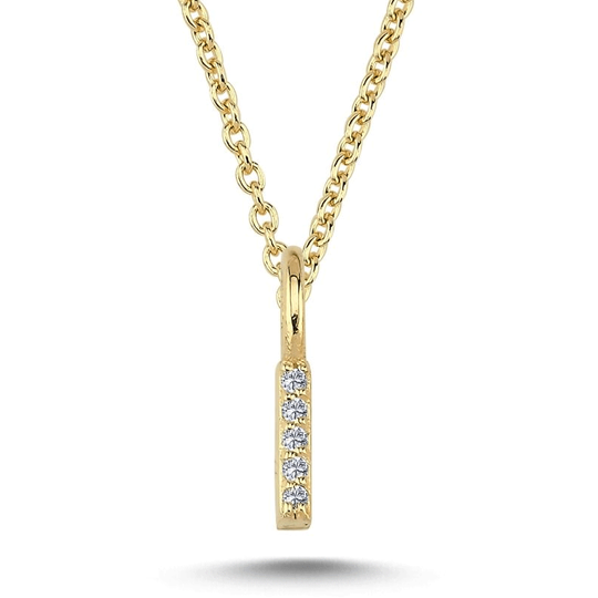Nuran - 14ct. J letter pendant with diamond pavé