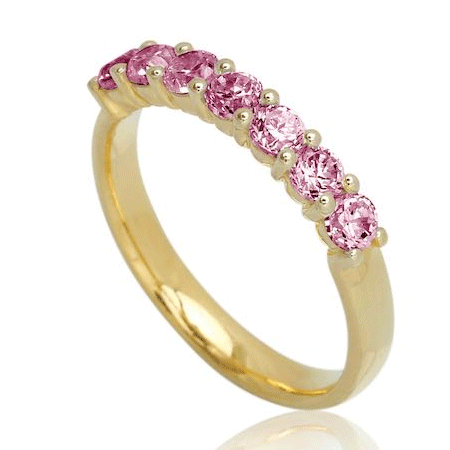 Jan Jørgensen - Aligned, gold with 7 x 0,10ct pink diamonds