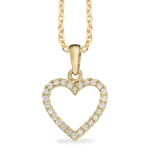 Scrouples - Herzanhänger aus 14 Karat Gold mit Diamanten