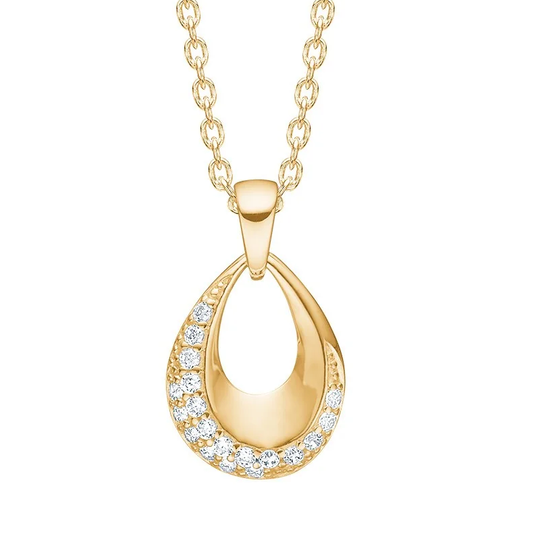 Siersbøl - Heart pendant with diamonds, gold
