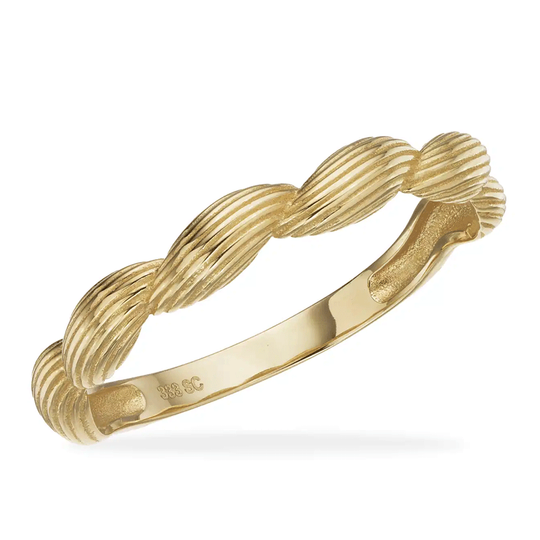 Scrouples - Rustikaler Ring aus 8 Karat Gold mit gedrehtem Muster