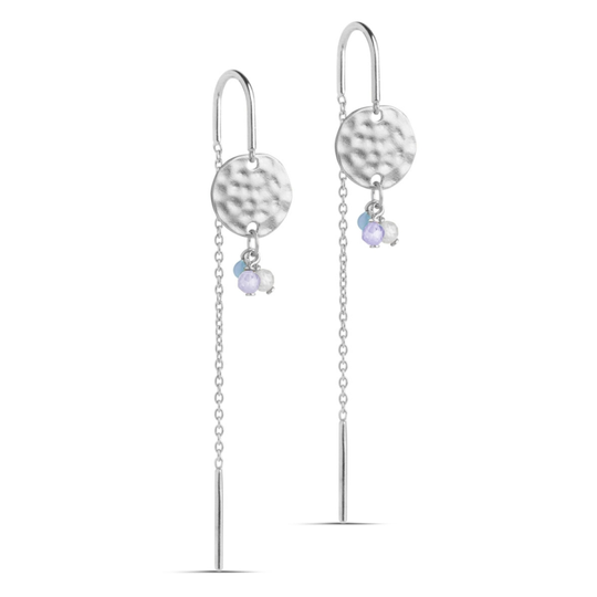 Enamel - Abella earrings, Cool, silver