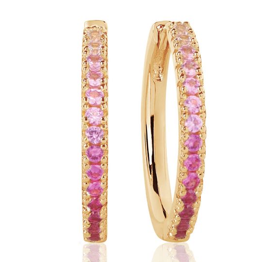 Sif Jakobs - Ellera Grande Hoops, changerende pink zirkonia