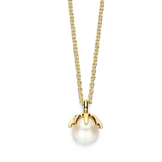 Spirit Icons -  Swan, necklace with pearl and zirconia