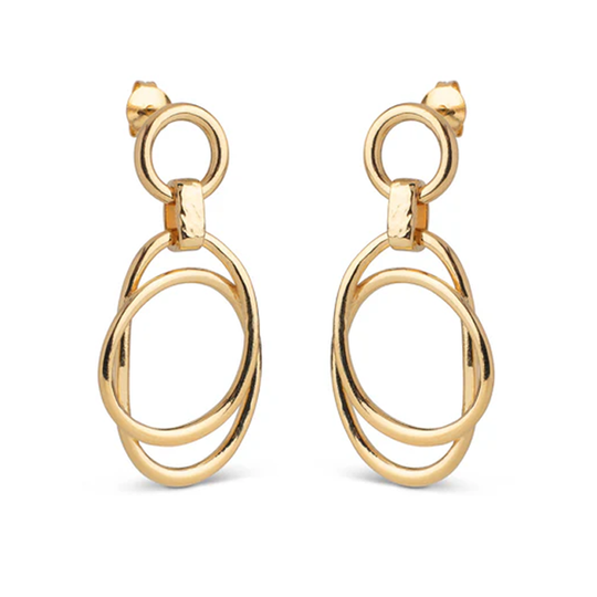 Enamel -  Carina Earrings gold plated, 38mm