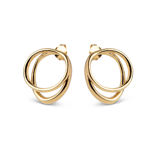 Enamel -  Bellu Earstuds gold plated, 20mm