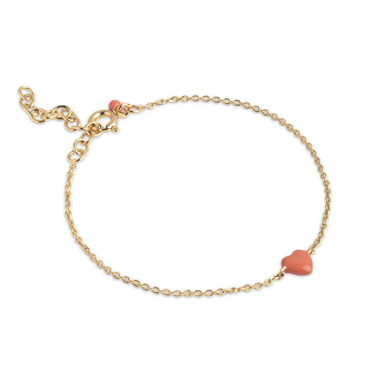 Enamel - Amore, korall Herz Armband