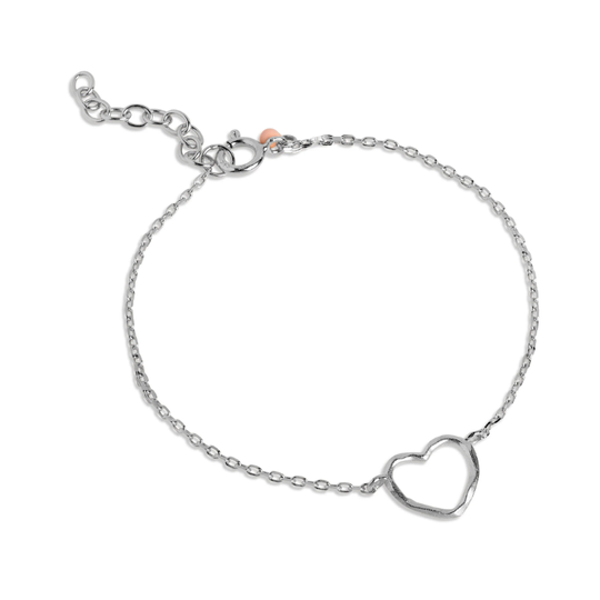 Enamel - Organic Heart, silver