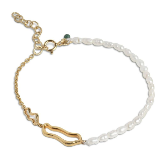 Enamel -  Juliana , small pearl bracelet, gold plated