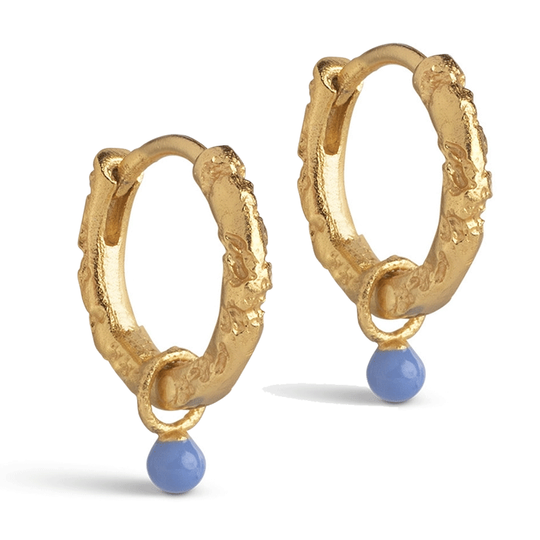 Enamel - Belle hoops, cornflower, vergoldet