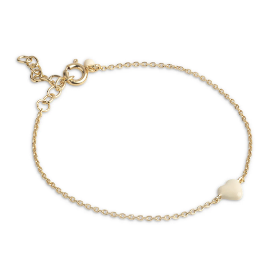 Enamel - Amore, daisy white Herz Armband