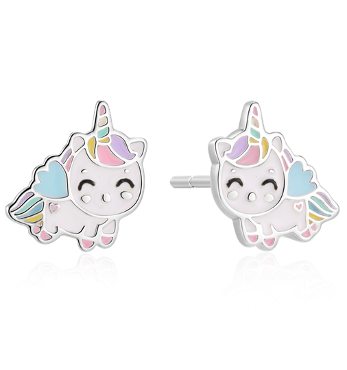 Støvring - White unicorn earrings