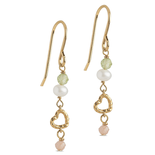 Enamel - Liva Hoops organic hearts, vergoldet