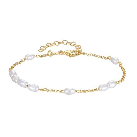 Støvring - Bracelet with freshwater pearls, gold plated