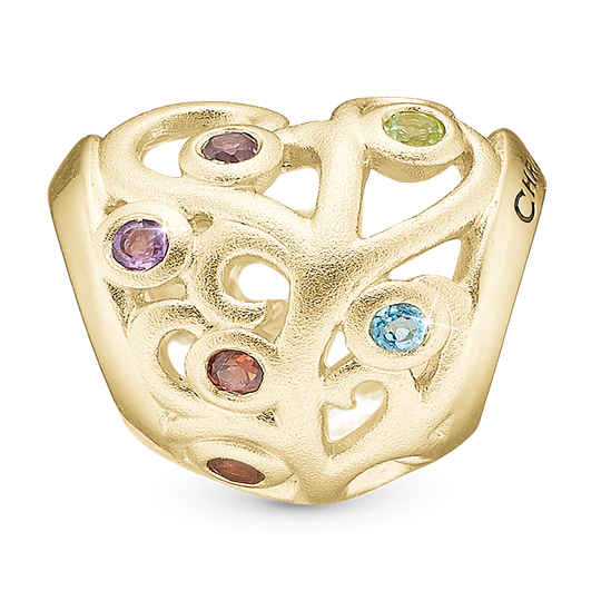 Christina, gold plated silver - Family Tree Heart - Silver bracelet