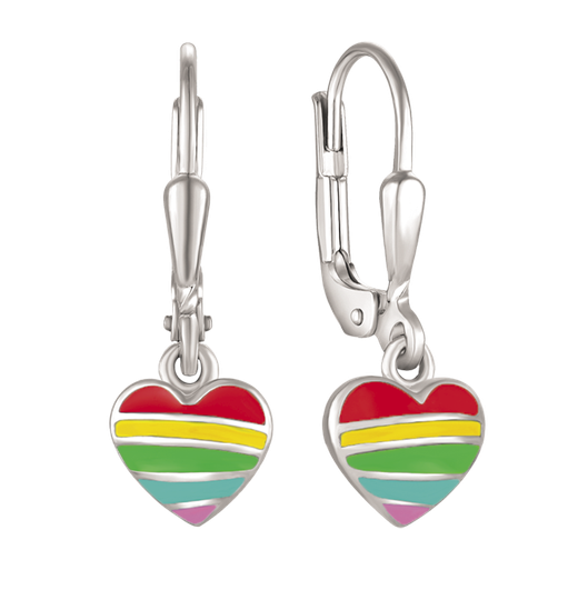 Støvring - Dangle multicoulor heart earrings