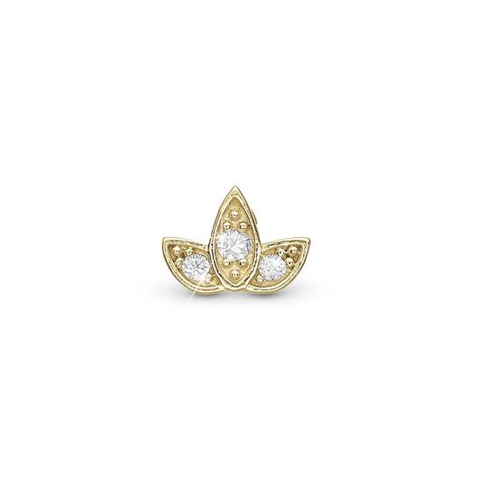 Christina Watches - Gold plated silver white CZ Blumen earstud