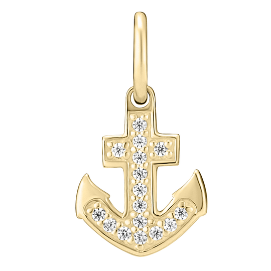 Lund - Gold Anker Anhänger oder Charm