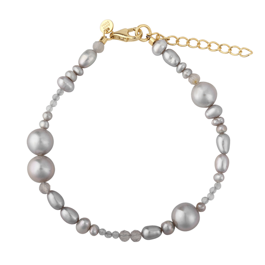 Aqua Dulce - Whisper Pearl Armband mit grauen Süßwasserperlen