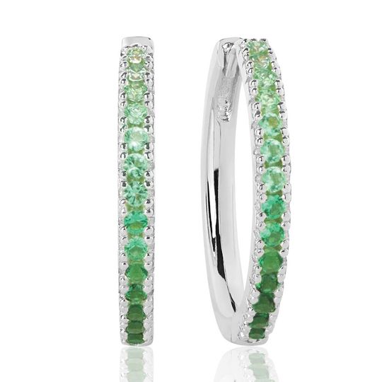 Sif Jakobs - Ellera Grande sølv Hoops, grønne zirkonia