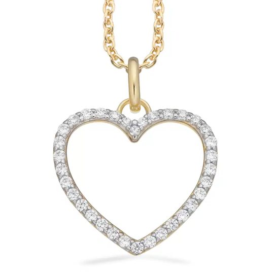 Scrouples - Open heart pendant with zirconia