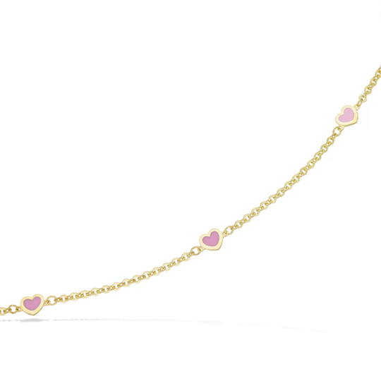 Scrouples - Children bracelet with 3 pink hearts