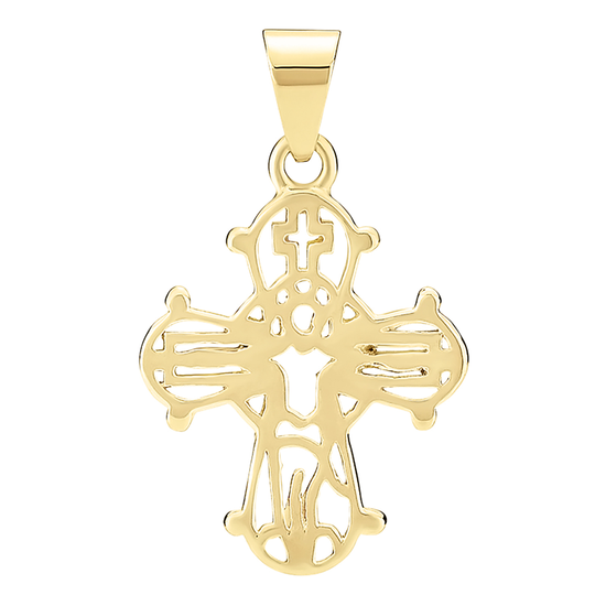 Lund - Open Dagmar cross gold, 14X12mm